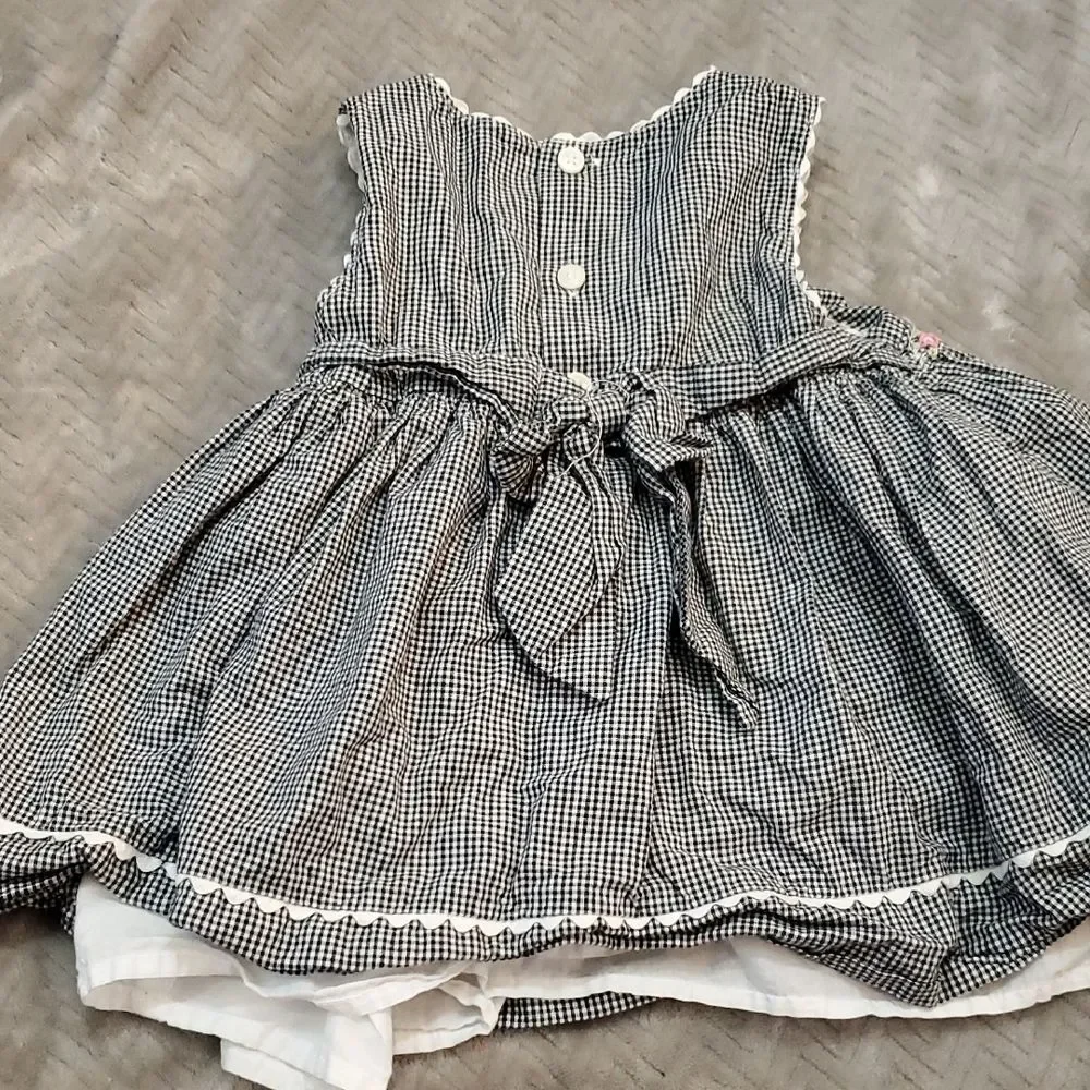 The Children's Place Black and White Checkered Dress Baby 12 Months - Picture 5 of 7